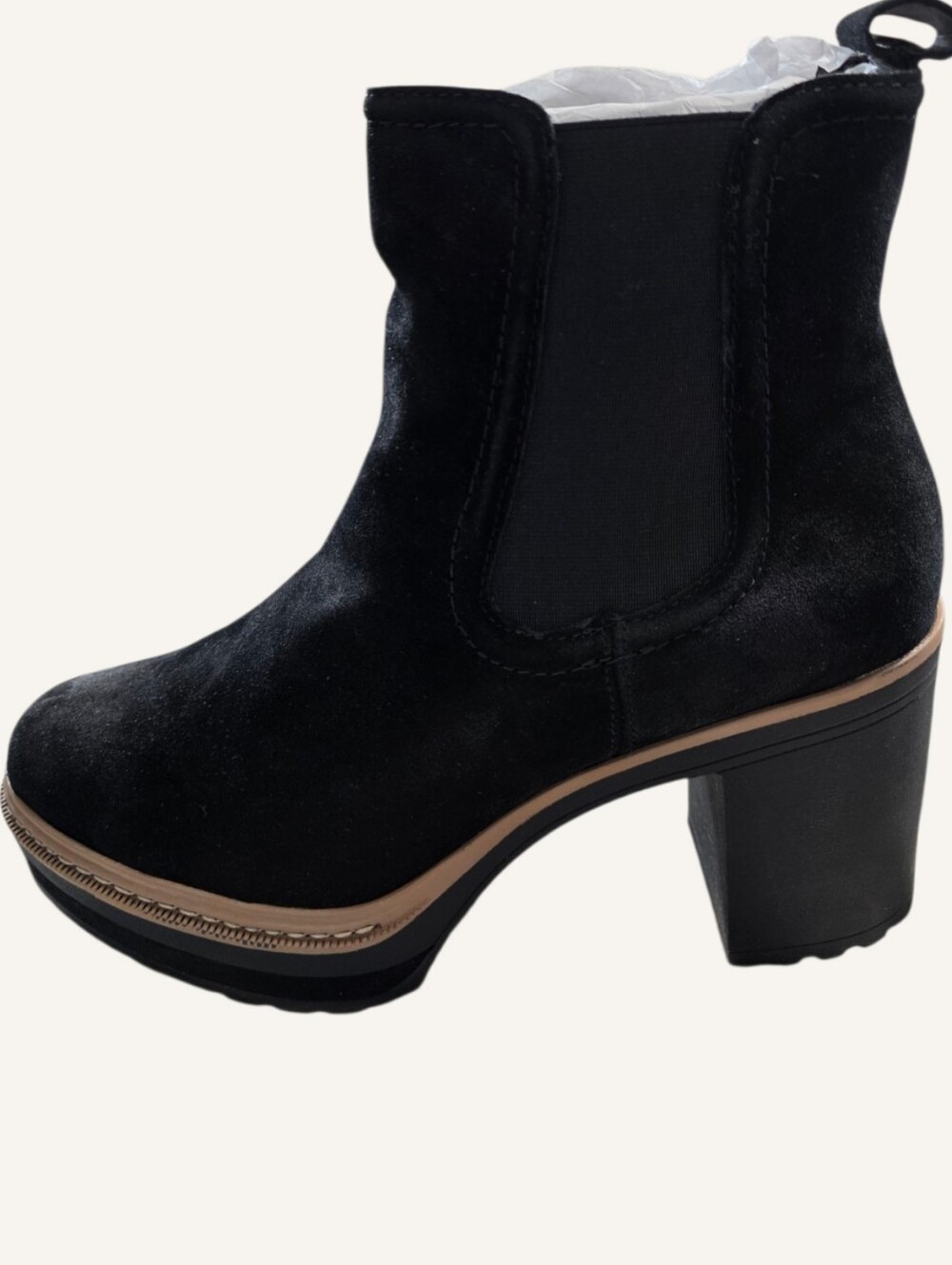 Steve Madden Lexa Black Suede Platform Chelsea Boots Size 10 NWT - Picture 8 of 10